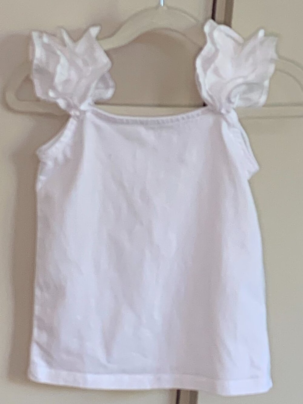 Janie and Jack White Ruffle Strap Tank Top | Girls Size 4 | Classic Summer Basic